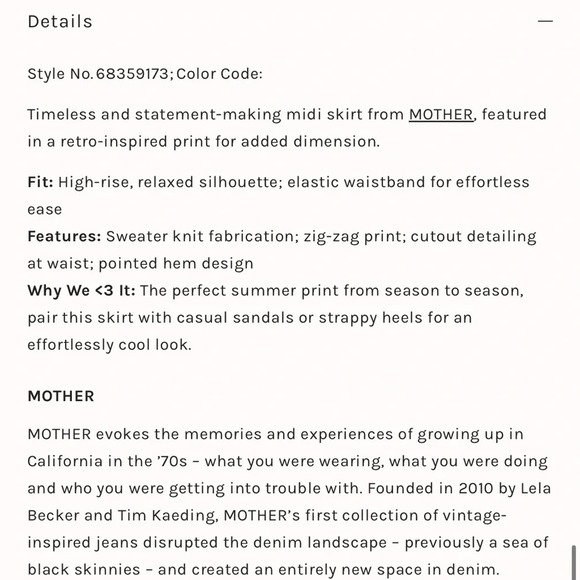 MOTHER The Cut It Out Knit Crochet Midi Skirt Size XS - Picture 14 of 16